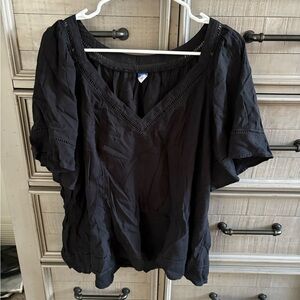Old Navy Black V-Neck Blouse